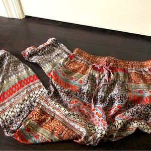 Anthropologie silky tie waist pant